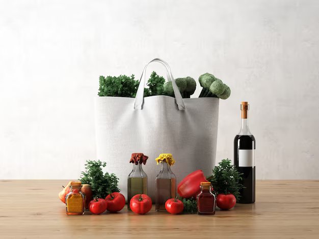 white bag with ingredients